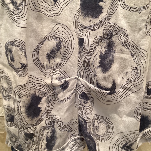 Lands Downunder Linen Tank Dress - White Oyster Print - Picture 10 of 14